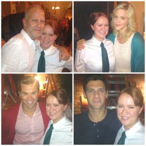 Aria with Ryan Murphy, Georgia King, Andrew Rannells, and Justin Bartha