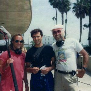 Actor Richard DAlessandro in between the sound boys on the set of Lou Diamond Phillips Extreme Justice Richard played Richie the bartender What a stretch as an actorplaying the same part he did in the real world to keep him in the arts