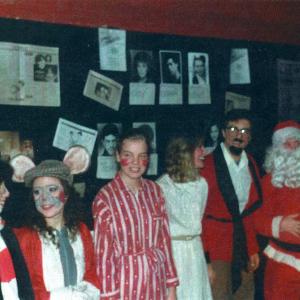 Actor Richard DAlessandro left from Santa at the Court Street Theatre in NYC West Village  Richard did many productions of childrens theatre Great way to learn how to improv working with kids