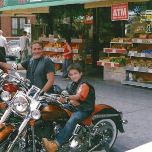 From left to right Richard DAlessandro and his son Giancarlo resting up right before the 2010 NYC Harley Davidson Breast Cancer run 