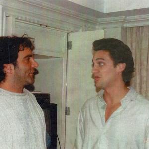From left to right Richard DAlessandro and George Palermo as Tony Soleito on the set of the Soap Opera The City in between takes George and Richard have been close friends since