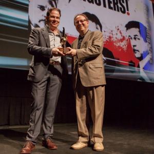 Frank receiving ICFF Award for Real Gangsters