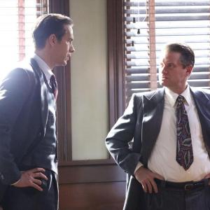 Still of James DArcy and Shea Whigham in Agent Carter 2015