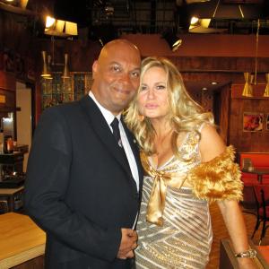 Kevin D'Arcy and Jennifer Coolidge on the set of 