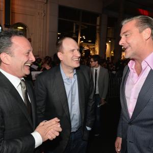 Louis DEsposito Kevin Feige and Ray Stevenson at event of Toras Tamsos pasaulis 2013