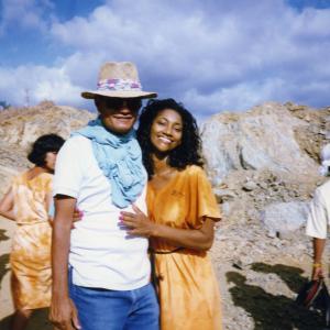 Pamella DPella Paula and Director Cirio H Santiago on the set of Caged Heat 11 Shot at a Rock Quarry in the Philippines