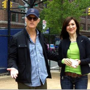 John Slattery and Nadia Dajani in an episode of Caught Off Base with Nadia.