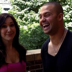 Nadia Dajani and Nick Swisher from an episode of Caught Off Base With Nadia.