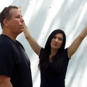 Tom Candiotti and Nadia Dajani from an episode of Caught Off Base With Nadia.