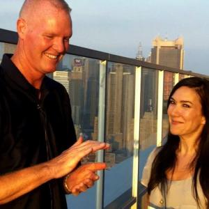 Jeff Nelson and Nadia Dajani from an episode of Caught Off Base With Nadia.