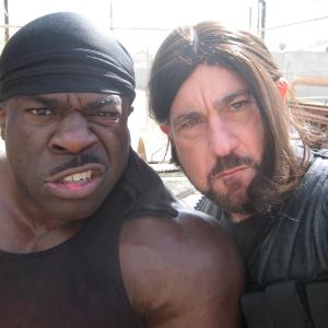 Kali Muscle and Malcolm Danare. On set of 