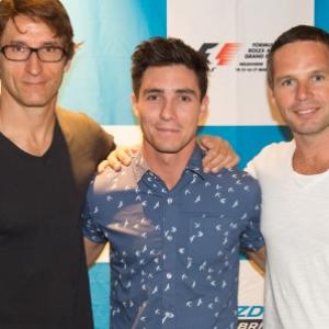 Jared Daperis with Jonathan Lapaglia (left) at the Melbourne Grand Prix 2013.