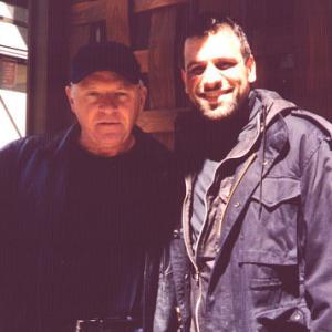 Anthony Hopkins and Ammar Daraiseh on the set of 
