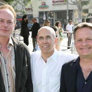 Jeffrey Katzenberg, Eric Darnell and Tom McGrath at event of Madagaskaras 2 (2008)