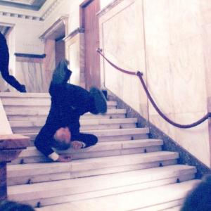 BJ Davis stair roll - Stunts Spectacular