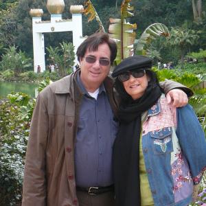 Paul Davids and Hollace Davids (2009) at the Self-Realization Fellowship Lake Shrine, Los Angeles, the day after presenting 
