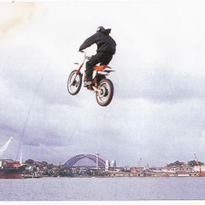 Blur , jumping in the Sydney Harbour 1998 , long ways, that water hard at speed