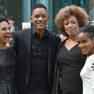 Will Smith Jada Pinkett Smith Angela Davis and Shola Lynch at event of Free Angela and All Political Prisoners 2012