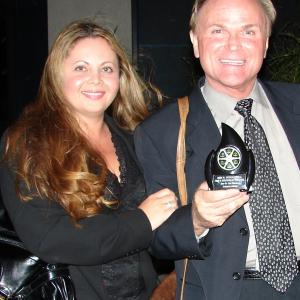 BJ Davis and Julia Davis receiving the Best Picture Award for the feature film Forget About It