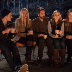 Still of David Duchovny, Hope Davis, Morgan Griffin, Adelaide Kane and Ben Rosenfield in Louder Than Words (2013)