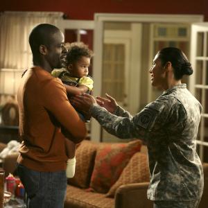 Still of Wendy Davis and Sterling K. Brown in Army Wives (2007)