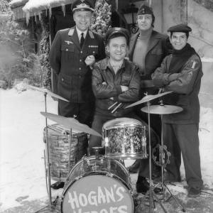 Still of Robert Clary Bob Crane Richard Dawson and Werner Klemperer in Hogans Heroes 1965