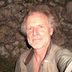 As Peter Hellinga. Still of '2012, het jaar nul' Dutch TV series, 12 episodes. (AVRO) Set photo at night, at the Maya site in Palenque, Mexico. 2009