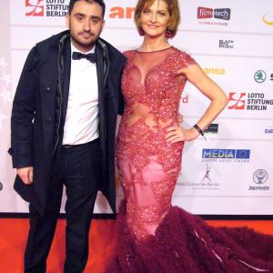 Director J.A. Bayona and Actress Azucena De La Fuente at the European Film Awards in Berlin