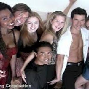 pictured with rest of the cast from the series 