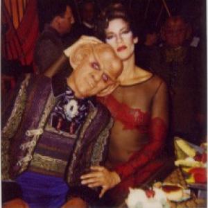 Quark Armin Shimmerman  MPella Cathy DeBuono on the set of Star Trek Deep Space Nine