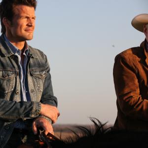 Tram (Mark Deklin) and Clint (Jon Voight) set a wager before racing to the next rise (
