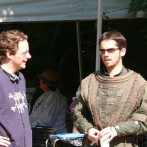 Producer Tom Mullens and Martin Delaney on set of 'Robin Hood'