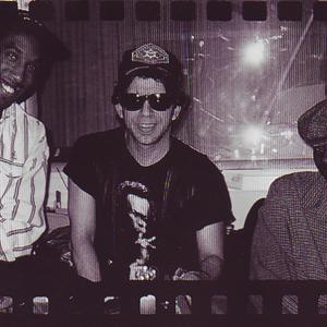 Session for Abel Ferrara Film The Blackout pictured w rapper Schoolly D DJ  and JD
