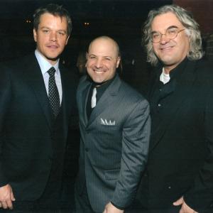 Matt Damon, Jerry Della Salla and director Paul Greengrass attend the Green Zone Premiere after party at Nobu 57, NYC- 2010