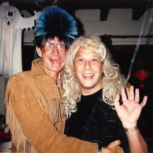 Tony Perkins and Charles Dennis celebrate Halloween 1988