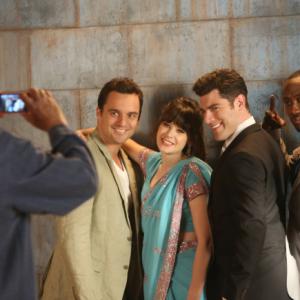 Still of Rob Reiner, Zooey Deschanel, Max Greenfield, Lamorne Morris and Jake Johnson in New Girl (2011)