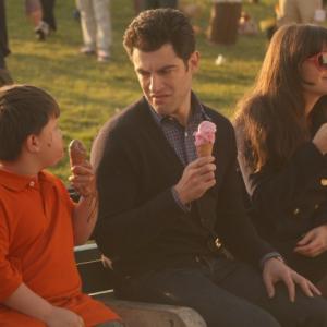 Still of Zooey Deschanel Max Greenfield and Lukas Martin in New Girl 2011