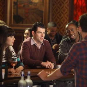 Still of Zooey Deschanel, Max Greenfield and Lamorne Morris in New Girl (2011)