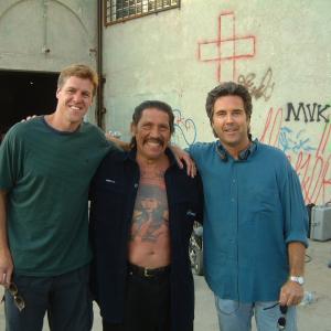 WriterDirectors Rob Muir and Bob Hilgenberg on location with actor Danny Trejo