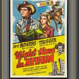 Roy Rogers Andy Devine Adele Mara and Trigger in Night Time in Nevada 1948