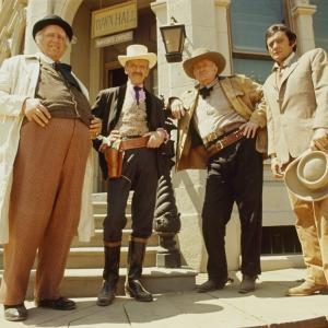 Still of Fred Astaire Walter Brennan Andy Devine and Paul Richards in The OvertheHill Gang Rides Again 1970