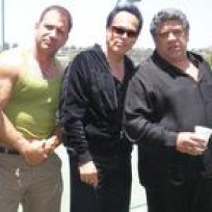Bruno AmatoTony Devon and Vincent Pastore on the set of Pizza with Bullets