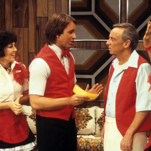 Still of John Ritter Norman Fell Suzanne Somers Joyce DeWitt and Audra Lindley in Threes Company 1977