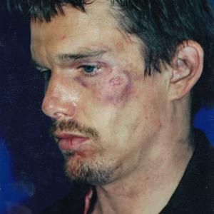 Ethan Hawke as Jake Hoyt in Training Day Injury makeup designed and applied by Ken Diaz