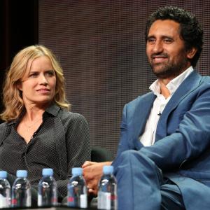 Cliff Curtis and Kim Dickens at event of Fear the Walking Dead 2015