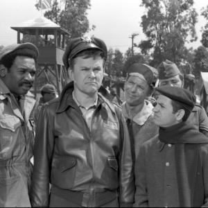 Still of Robert Clary, Bob Crane, Ivan Dixon and Larry Hovis in Hogan's Heroes (1965)
