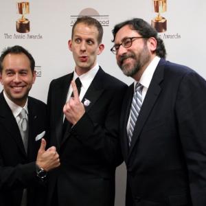 Best Animated Feature winners Jonas Rivera, Pete Docter and Bob Peterson