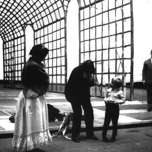 Loris Loddi at 5 yo with Luchino Visconti rehearsals of Il Diavolo in giardino Teatro Massimo di Palermo 1963