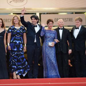 Neal Dodson, Anna Gerb, Cameron Goodyear, J.C. Chandor, Sibylle Szaggars-Redford, Gilles Jacob, Robert Redford, and Thierry Fremaux at the 2013 Cannes Film Festival.