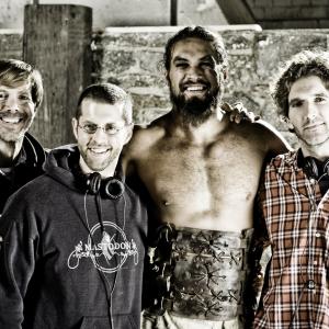 Still of Frank Doelger Jason Momoa David Benioff and DB Weiss in Sostu karai 2011